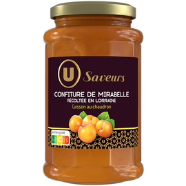 U SAVEURS Confiture de mirabelles récoltées en Lorraine , pot de 315g