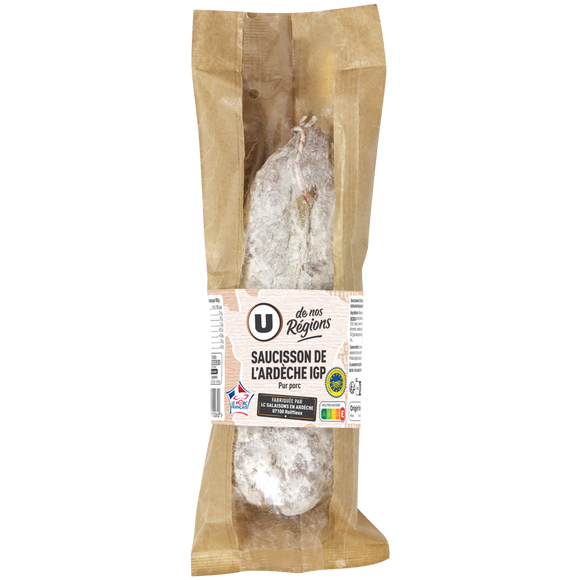 U DE NOS REGIONS Saucisson Sec d'Ardèche Pur Porc - 300g