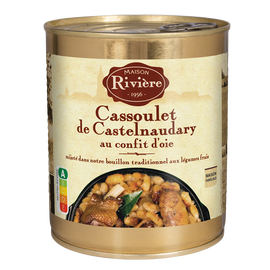 Cassoulet Castelnaudary au confit d'oie MAISON RIVIERE, boîte 4/4, 840g
