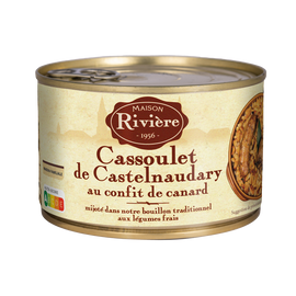 Cassoulet Castelnaudary confit canard MAISON RIVIERE, boîte de 1/2, 420g