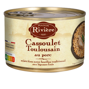Cassoulet Toulousain au porc MAISON RIVIERE Boîte de 1/2 - 420g