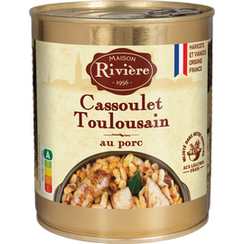 Cassoulet Toulousain au porc MAISON RIVIERE Boîte de 840g