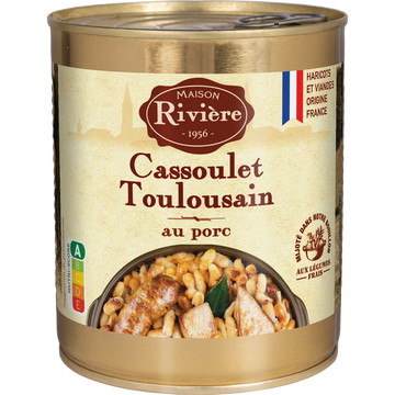 Cassoulet Toulousain au porc MAISON RIVIERE Boîte de 840g