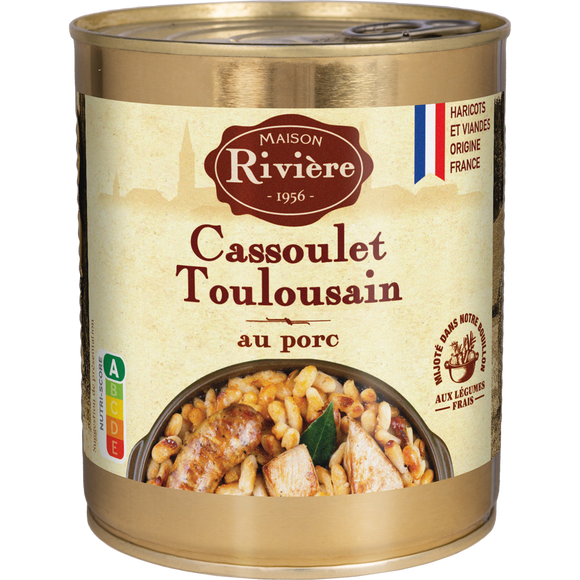 Cassoulet Toulousain au porc MAISON RIVIERE Boîte de 840g