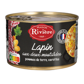 Lapin aux 2 moutardes pommes de terre et carottes MAISON RIVIERE Boîtede 400g