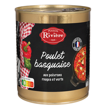 POULET BASQUAISE AUX POIVRONS ROUGES ET VERTS 800g
