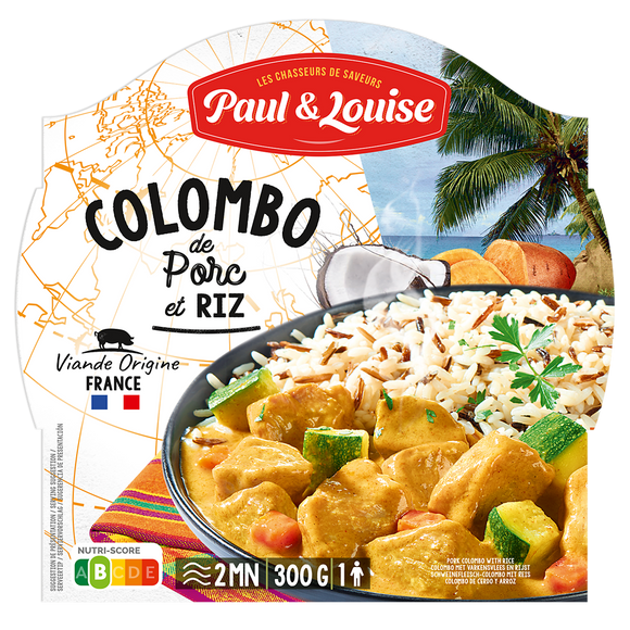 Plat cuisiné Colombo de porc, PAUL & LOUISE, barquette 300g