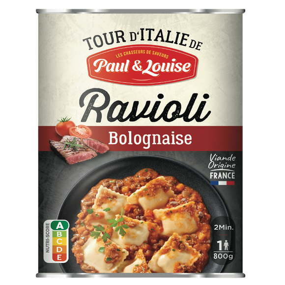 Ravioli à la Bolognaise PAUL ET LOUISE boîte de 800g