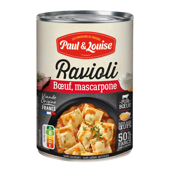 Ravioli Boeuf Mascarpone PAUL ET LOUISE boîte de 400g