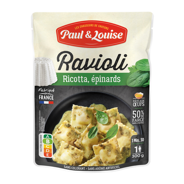 Ravioli Ricotta Epinards PAUL ET LOUISE sachet 300g