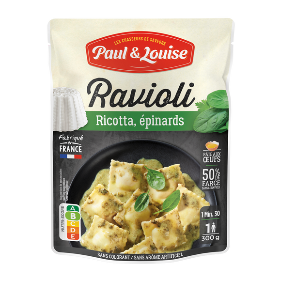 Ravioli Ricotta Epinards PAUL ET LOUISE sachet 300g