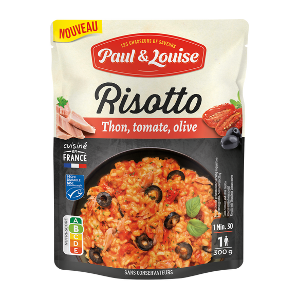 Plat cuisiné Risotto Thon Tomate Olive PAUL & LOUISE, sachet 300g