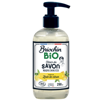 Savon liquide Zeste de citron bio COSMOS flacon 290 ml