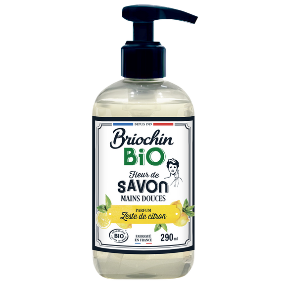Savon liquide Zeste de citron bio COSMOS flacon 290 ml