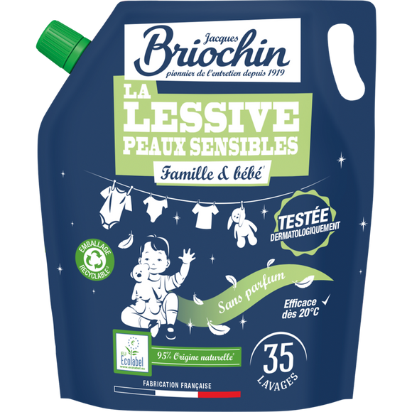 Recharge lessive peau sensible ecolabel BRIOCHIN 1.6l