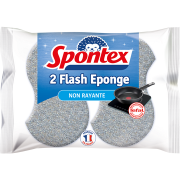 Éponges grattantes non rayantes Flash SPONTEX, x2