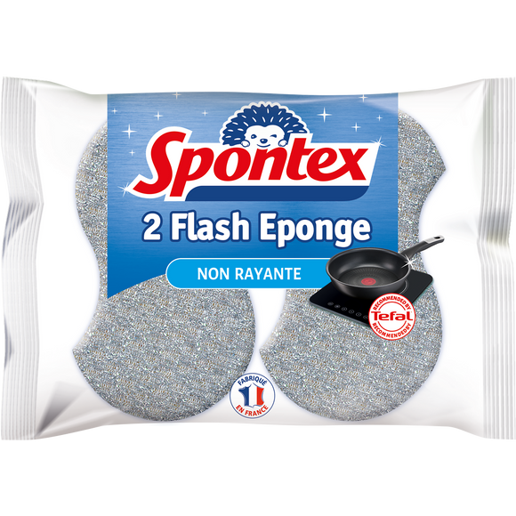 Éponges grattantes non rayantes Flash SPONTEX, x2