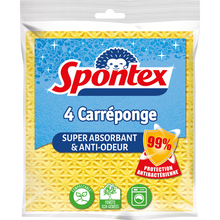 Carréponges anti-bactéries SPONTEX x4