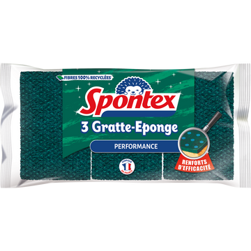 Eponges grattantes gratte-éponge performance SPONTEX, x3