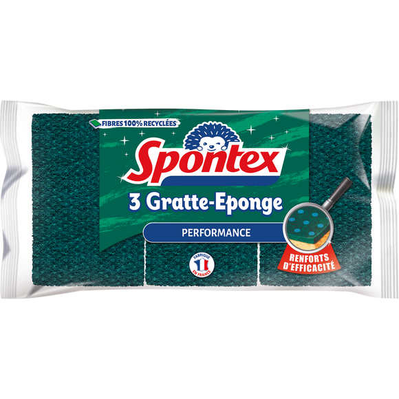 Eponges grattantes gratte-éponge performance SPONTEX, x3