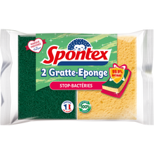 Gratte éponge efficacité anti-bactérienne SPONTEX, x2