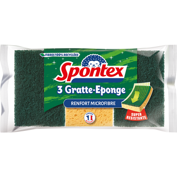 Grattes éponge avec microfibres SPONTEX, x3