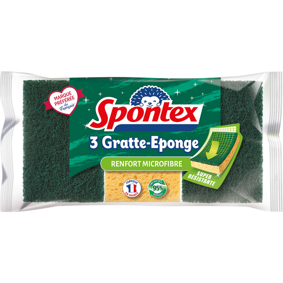 Grattes éponge avec microfibres SPONTEX, x3