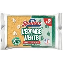 Gratte éponge en fibres recyclés vertes SPONTEX X2