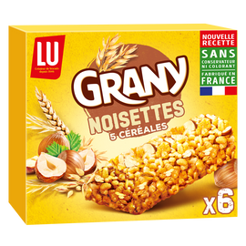Barres de céréales aux noisettes GRANY - Boite de 6 - 125g