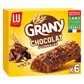 Barres de céréales aux céréales et chocolat GRANY - Boite de 6 - 125g