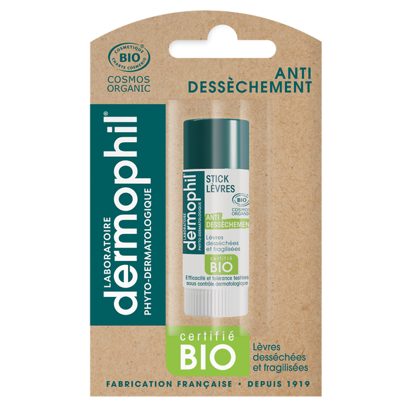 Stick pour les lèvres bio anti-dessèchement DERMOPHIL, 4g