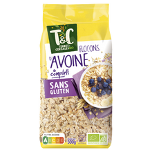 Flocons d'avoine sans gluten bio TERRE & CEREALES, 500g