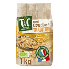 Muësli bio croustillant tradition TERRE&CEREALES, sachet 1kg