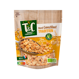 Muesli croustillant bio tradition TERRE & CEREALES, 500g