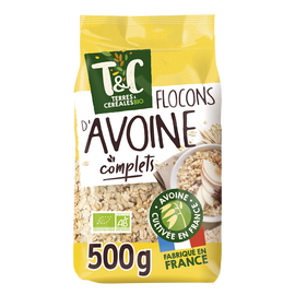 Flocons d'avoine bio TERRE & CEREALES, 500g