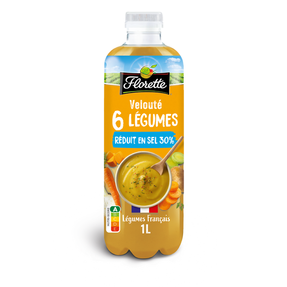 Velouté 6 légumes sel réduit, FLORETTE, bouteille 1L