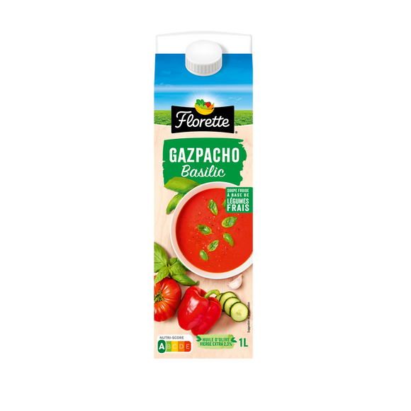 Gaspacho basilic, FLORETTE, brique 1L