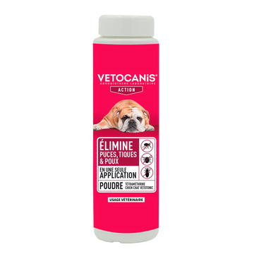 Poudre tetramethrine chien chat, VETOTONIC, 150g