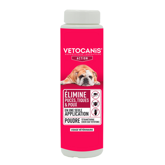 Poudre tetramethrine chien chat, VETOTONIC, 150g