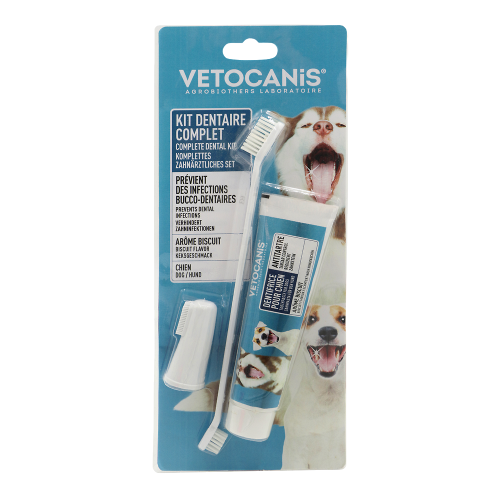 Kit hygiène dentaire chien, VETOCANIS, 202g