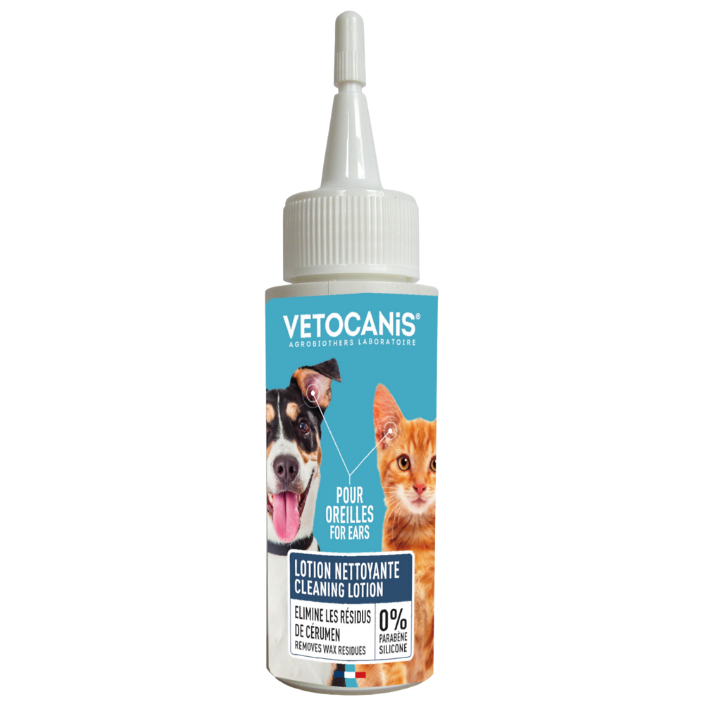 Lotion oreille chien, chat, VETOCANIS, 60ml