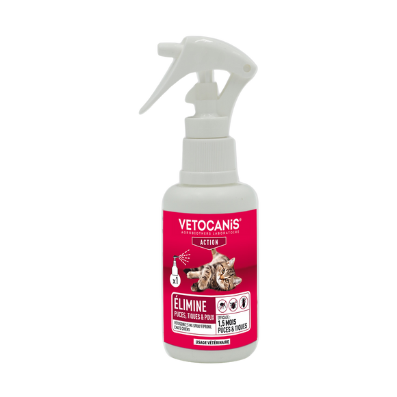 Spray fipronil chats et chiens VETOSOIN, 2,5mg, 100ml