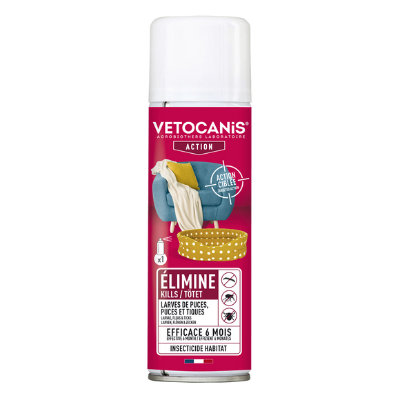 Spray insecticide pour l'habitat VETOCANIS, 250ml