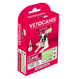 Duo 67mg/20mg solution pour spot on pour petit chien VETOCANIS, 2 pipettes de 0.67ml