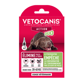 VC solution p/spot on grands chiens VETOCANIS duo 268mg/80mg
