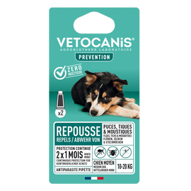 Solution antiparasitaire spot on pour chien moyen VETOCANIS, x2