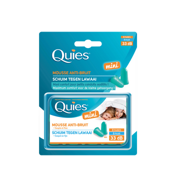 Protection auditive mousse mini QUIES, 8 paires