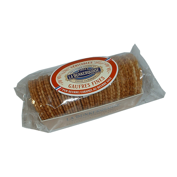 Gaufres fines pur beurre au caramel au beurre salé, BISCUITERIE DUNKERQUOISE, panier de 280g