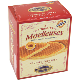 Gaufres fourrées vergeoise moelleuses LA DUNKERQUOISE, 6x 3gauffres, étui de 300g