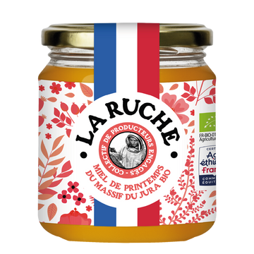 Miel de printemps du Massif du Jura bio France LA RUCHE, 375g